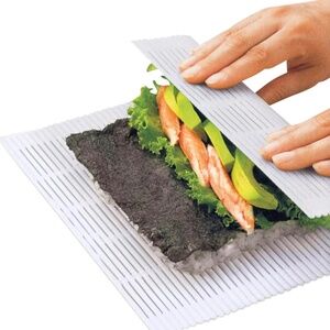White Sushi Mat Non-Stick 9.25-Inch